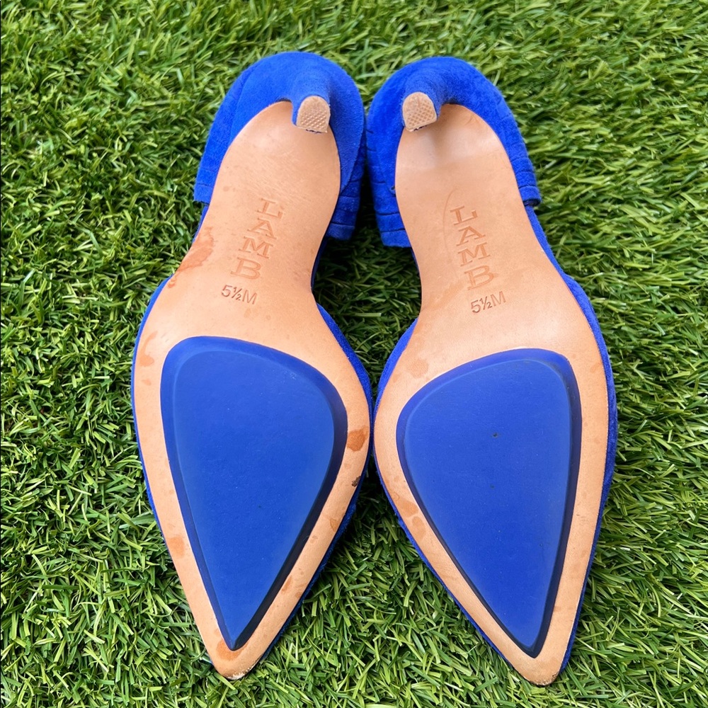 NWB L.A.M.B. Faith Indigo Blue Suede Heels size 5 1/2 NIB - Picture 9 of 14
